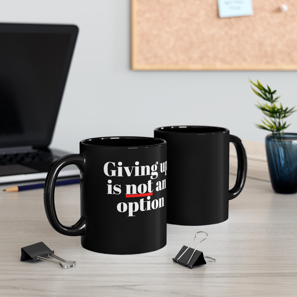 Giving Up Black Mug